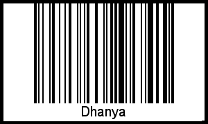 Der Voname Dhanya als Barcode und QR-Code
