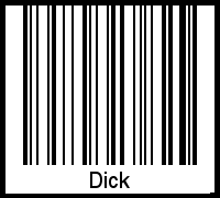 Der Voname Dick als Barcode und QR-Code