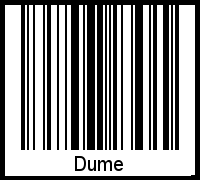 Barcode des Vornamen Dume
