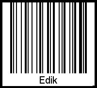 Der Voname Edik als Barcode und QR-Code