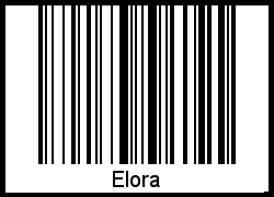 Der Voname Elora als Barcode und QR-Code