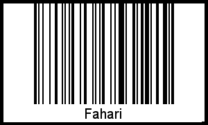 Fahari als Barcode und QR-Code