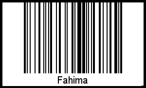 Der Voname Fahima als Barcode und QR-Code