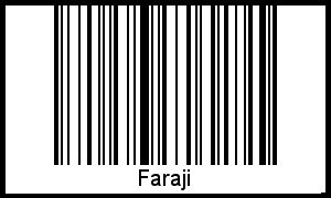Der Voname Faraji als Barcode und QR-Code