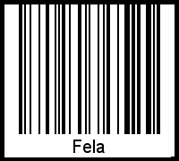 Fela als Barcode und QR-Code