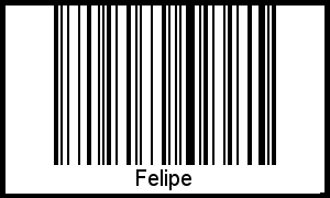 Felipe als Barcode und QR-Code