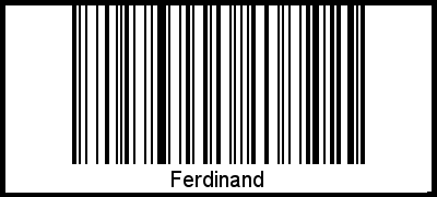Der Voname Ferdinand als Barcode und QR-Code