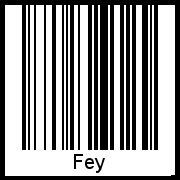 Der Voname Fey als Barcode und QR-Code