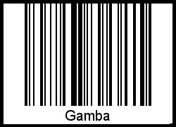 Der Voname Gamba als Barcode und QR-Code