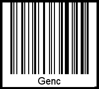Barcode des Vornamen Genc
