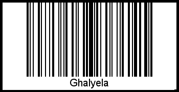 Der Voname Ghalyela als Barcode und QR-Code