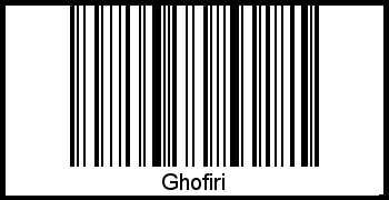 Barcode des Vornamen Ghofiri