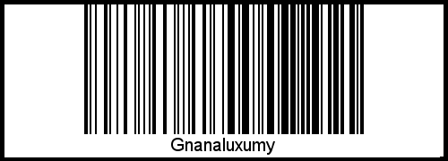 Der Voname Gnanaluxumy als Barcode und QR-Code