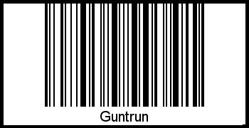 Der Voname Guntrun als Barcode und QR-Code