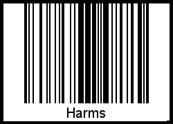 Harms als Barcode und QR-Code