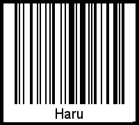 Der Voname Haru als Barcode und QR-Code