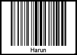 Der Voname Harun als Barcode und QR-Code
