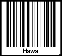 Barcode des Vornamen Hawa