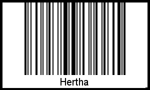 Der Voname Hertha als Barcode und QR-Code