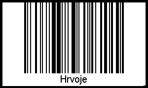 Der Voname Hrvoje als Barcode und QR-Code