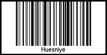 Der Voname Huesniye als Barcode und QR-Code