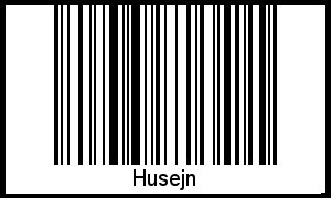 Husejn als Barcode und QR-Code