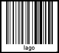 Der Voname Iago als Barcode und QR-Code