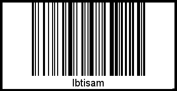 Der Voname Ibtisam als Barcode und QR-Code