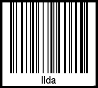 Der Voname Ilda als Barcode und QR-Code
