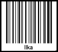 Der Voname Ilka als Barcode und QR-Code
