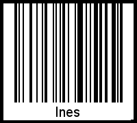 Barcode des Vornamen Ines