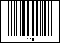 Der Voname Irina als Barcode und QR-Code