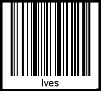 Der Voname Ives als Barcode und QR-Code