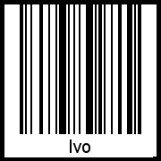 Der Voname Ivo als Barcode und QR-Code
