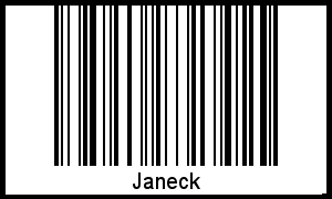 Barcode des Vornamen Janeck
