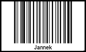 Der Voname Jannek als Barcode und QR-Code