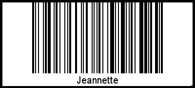 Der Voname Jeannette als Barcode und QR-Code