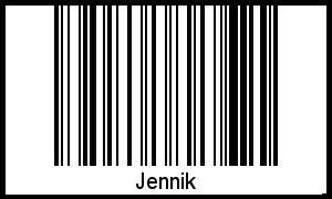 Der Voname Jennik als Barcode und QR-Code