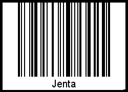 Der Voname Jenta als Barcode und QR-Code