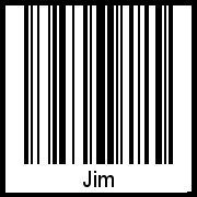 Der Voname Jim als Barcode und QR-Code