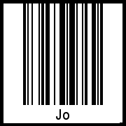 Der Voname Jo als Barcode und QR-Code