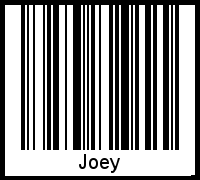 Der Voname Joey als Barcode und QR-Code
