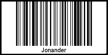 Der Voname Jonander als Barcode und QR-Code