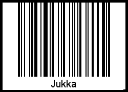 Der Voname Jukka als Barcode und QR-Code