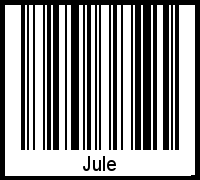 Barcode des Vornamen Jule