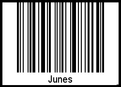 Der Voname Junes als Barcode und QR-Code