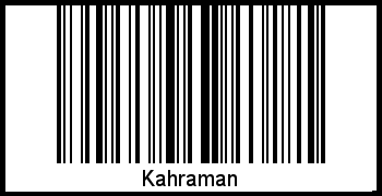 Barcode des Vornamen Kahraman