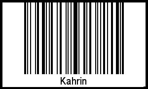 Barcode des Vornamen Kahrin