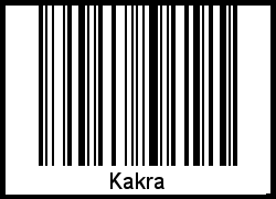 Barcode des Vornamen Kakra