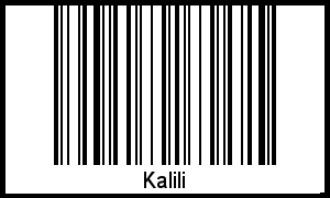 Barcode des Vornamen Kalili